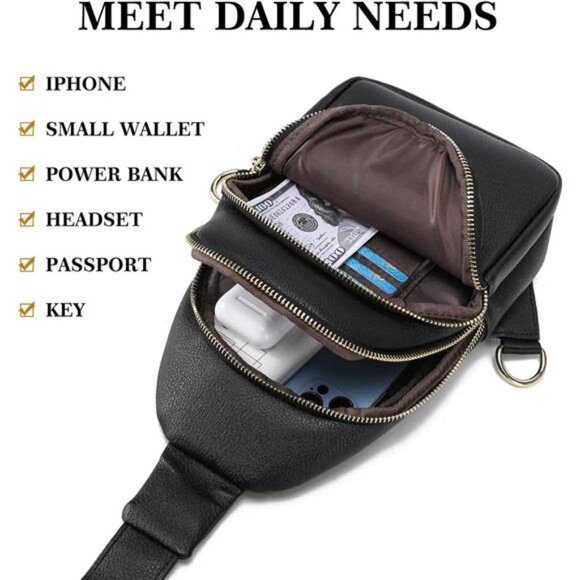 INICAT Crossbody Sling Bags Fanny Packs Purses Chest Bag for Women